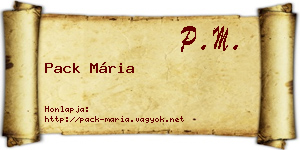 Pack Mária névjegykártya